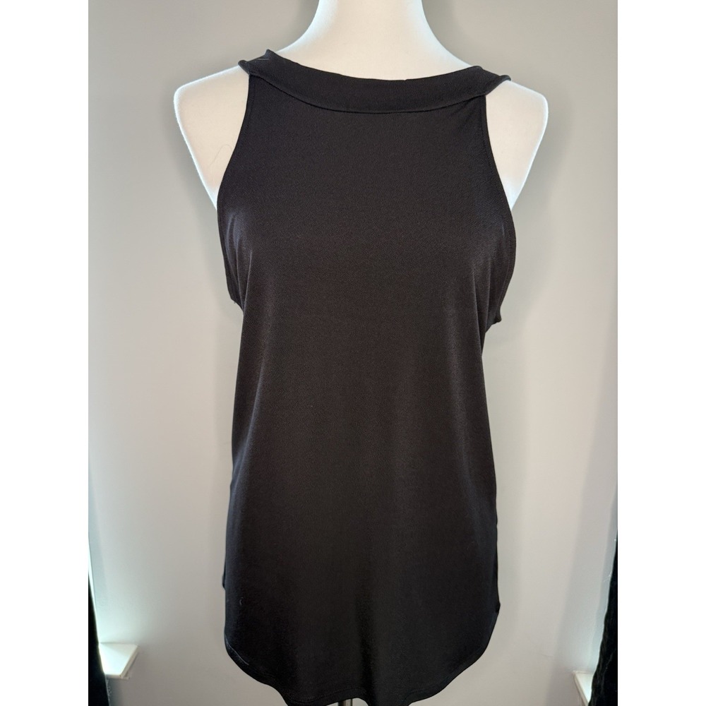 Gap Tank Top Women Medium Black Strappy Crossover Back High Neck 388298-00-1